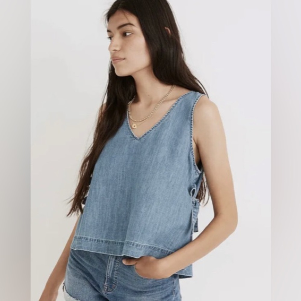 Madewell S Denim Tank Top With Side Ties